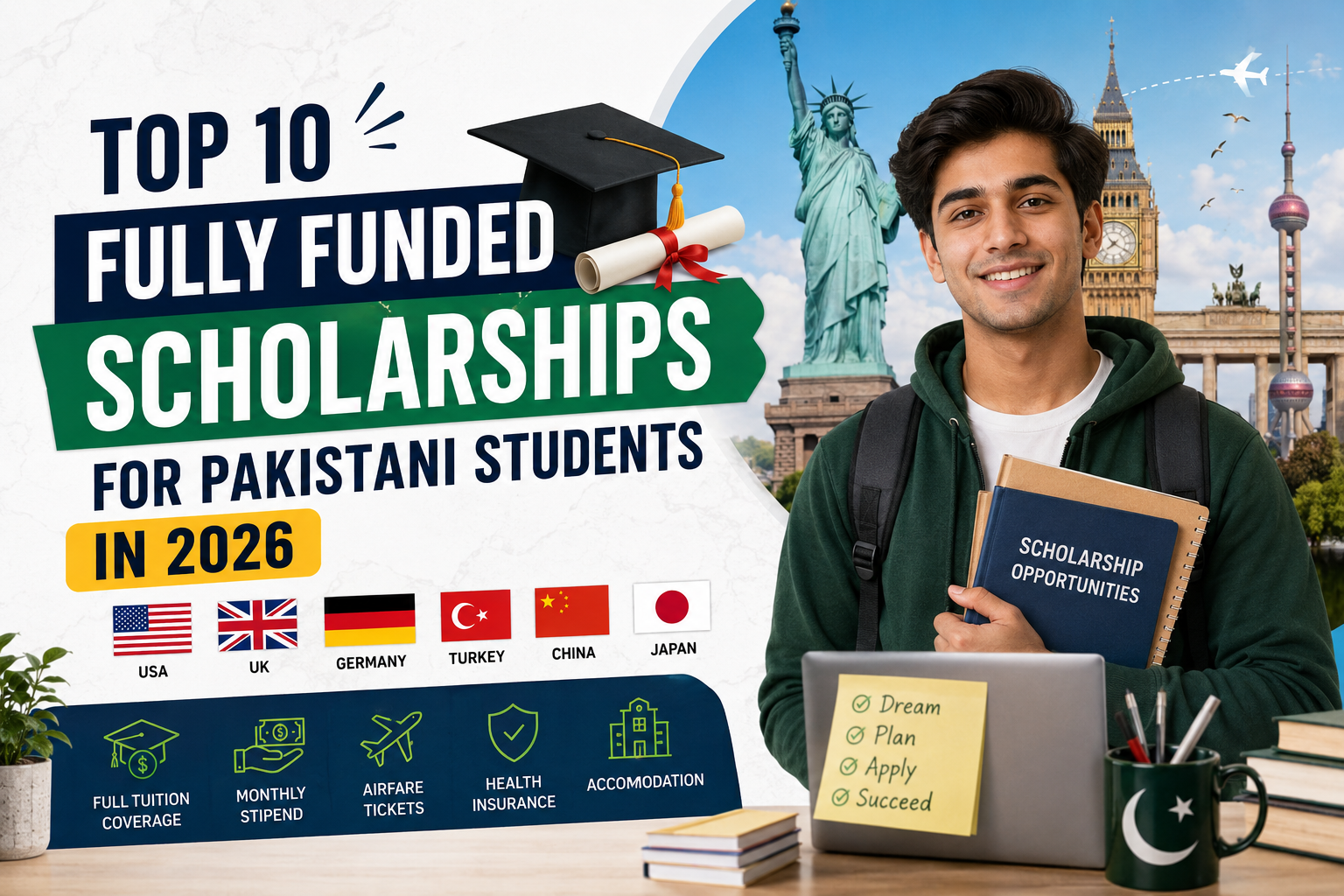 Top 10 Fully Funded Scholarships for Pakistani Students in 2026