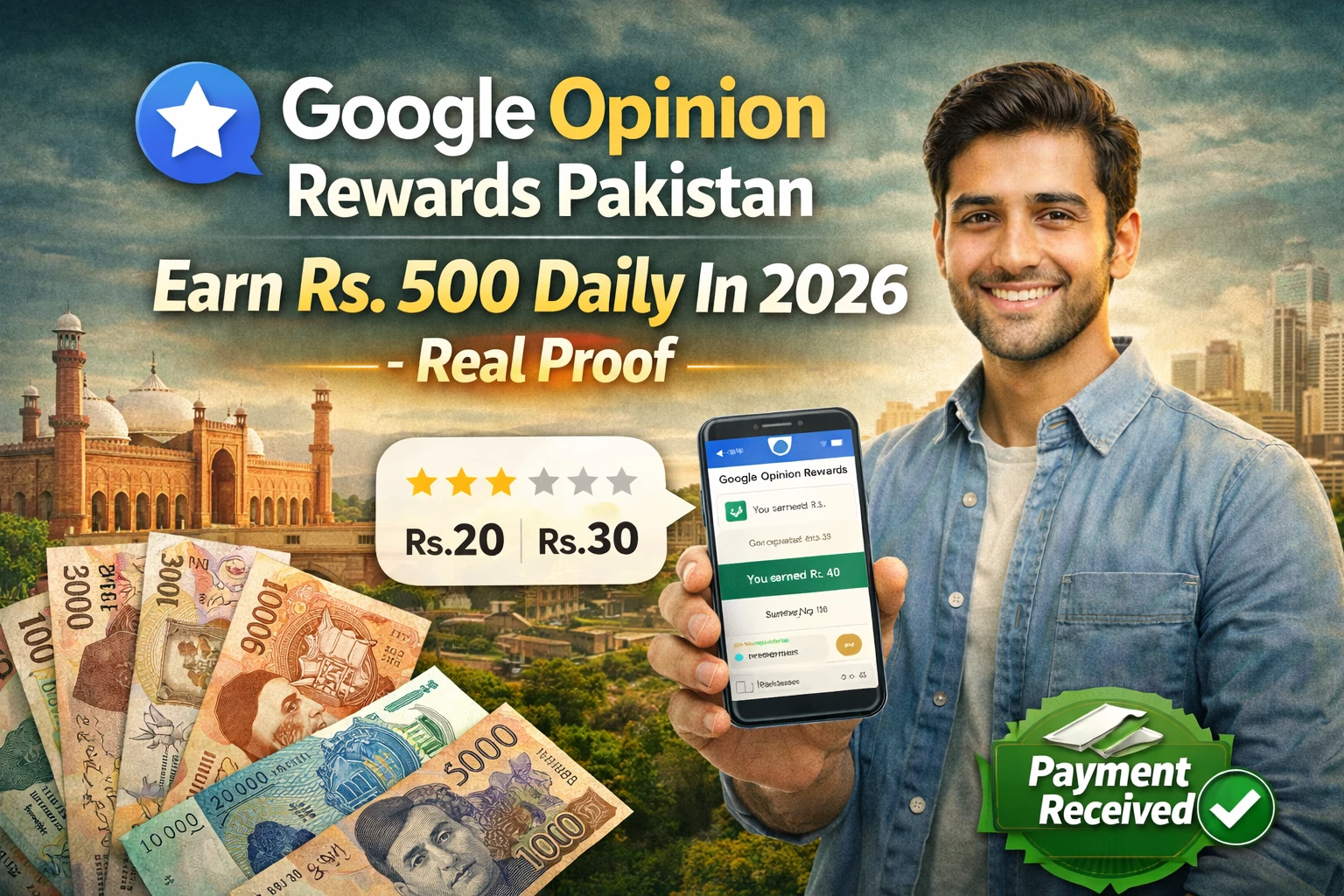 Google Opinion Rewards Pakistan: Earn Rs. 500 Daily In 2026 - Real Proof