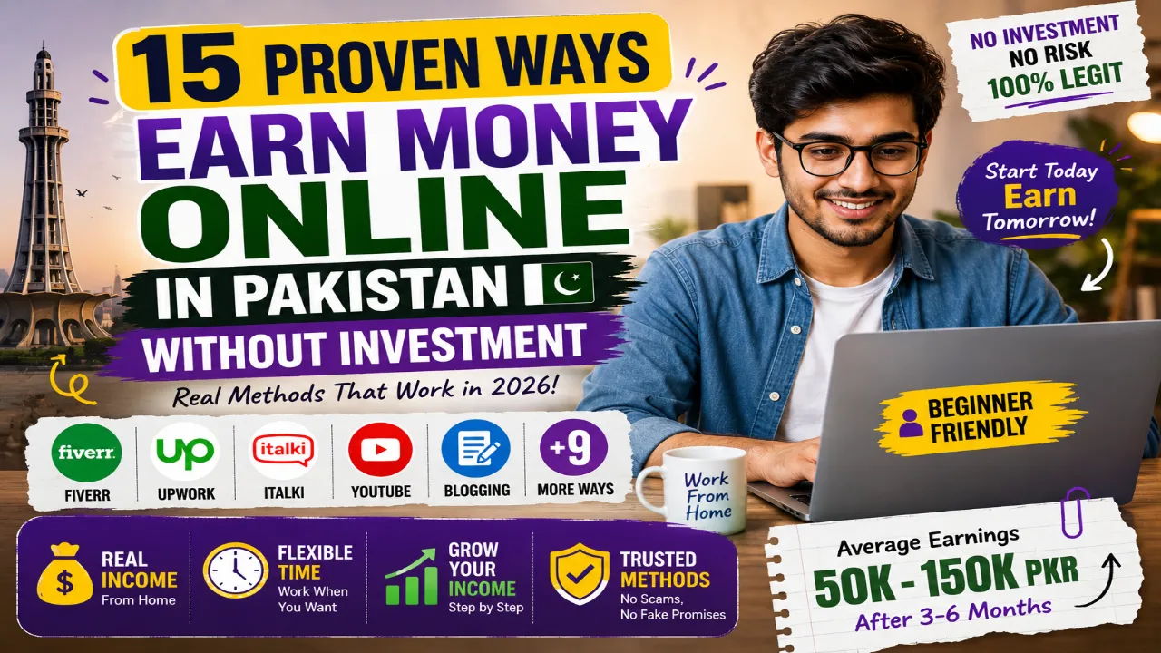 15 Proven Ways to Earn Money Online in Pakistan Without Investment (2026)